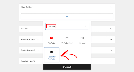 Seleccione Feed para el bloqueo de YouTube Seleccione Feed para el bloqueo de YouTube